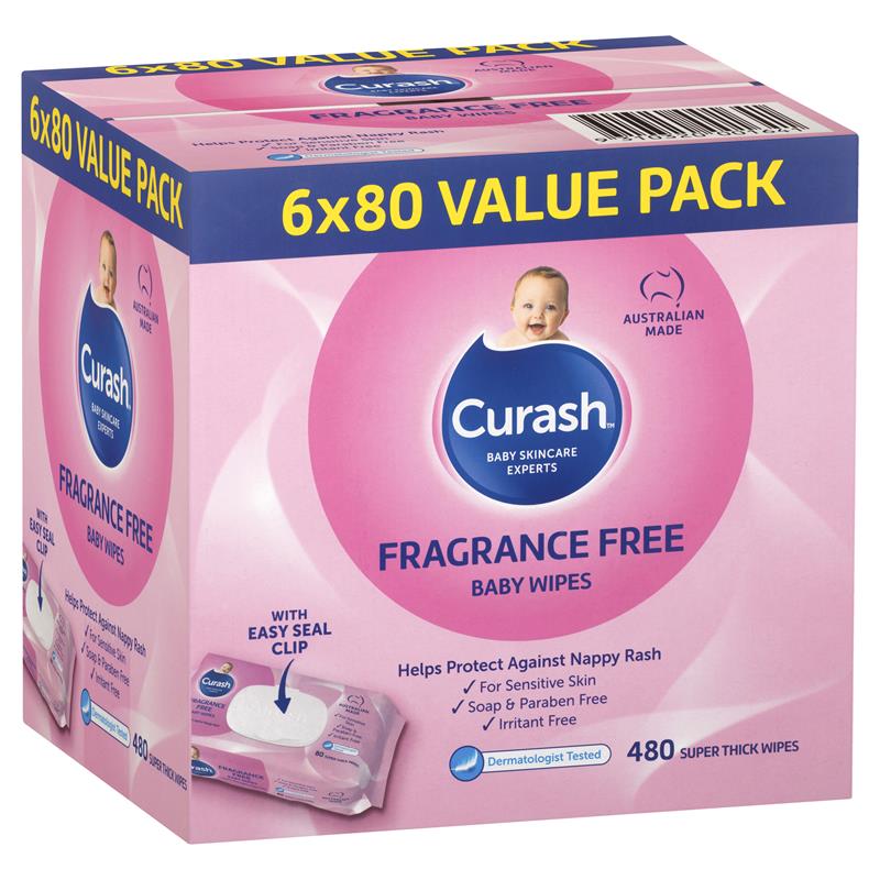 Curash water best sale wipes 6x80