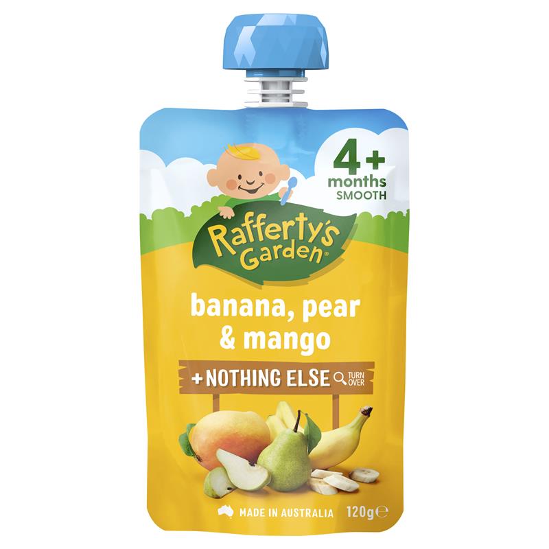 Rafferty's Garden Food 4 Months+ Banana, Pear & Mango 120g