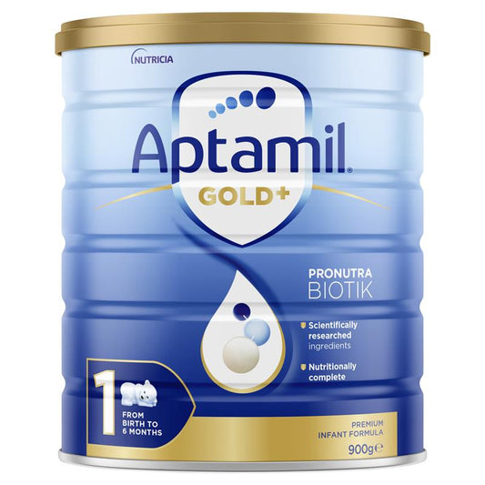 Aptamil Gold+ 1 Baby Infant Formula From Birth to 6 Months 900g