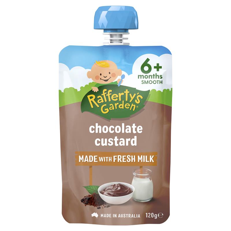 Rafferty's Garden Baby Food Pouch Chocolate Custard 6+ Months 120g