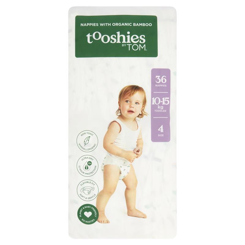 Tooshies by TOM Nappies Size 4 Toddler 36 Pack