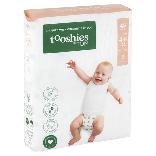 Tooshies by TOM Nappies Size 2 Infant 48 Pack