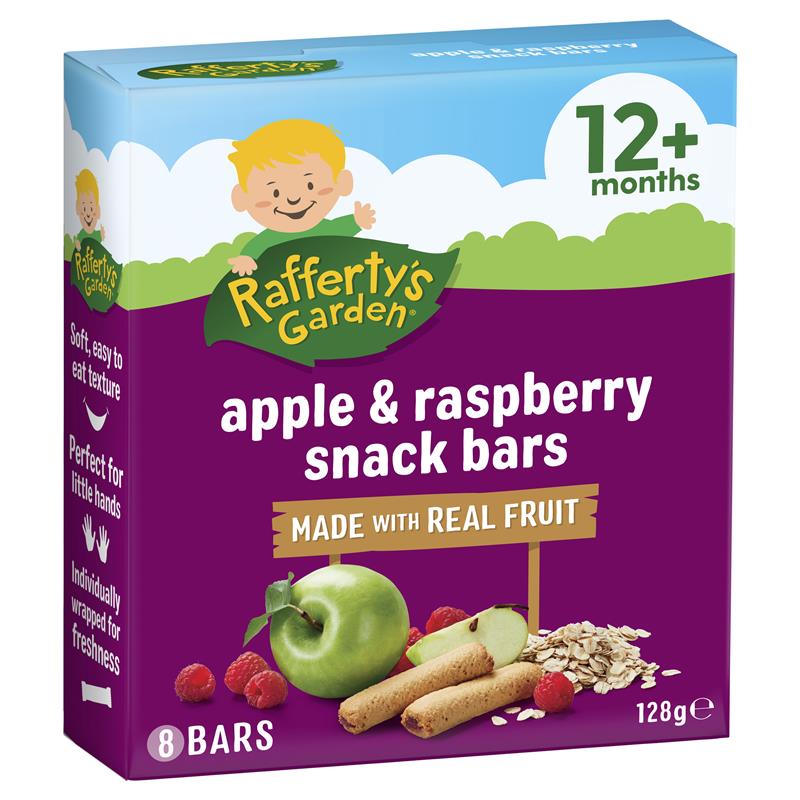 Rafferty's Garden Baby Snacks Apple & Raspberry Bars With Fruit 12+ Months 128g