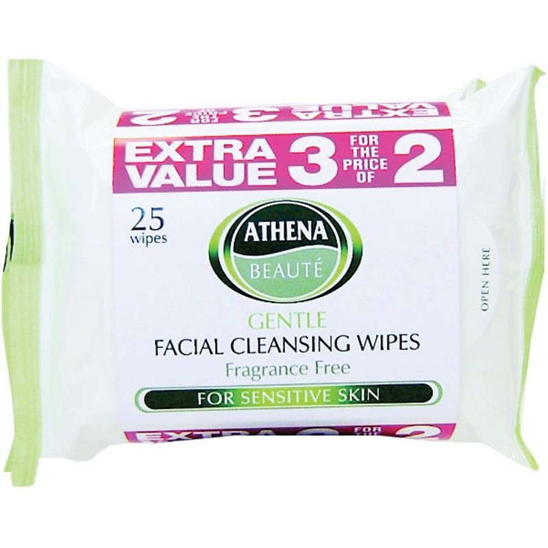 Athena Facial Wipes Sensitive 3 Pack