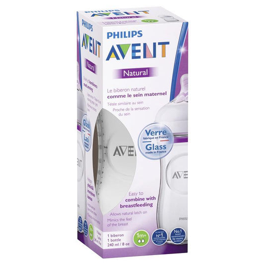 Avent Natural 240ml Glass Feeding Bottle