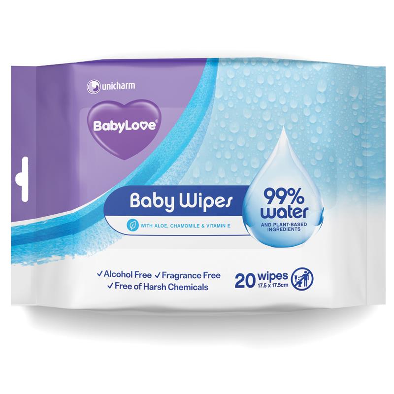 BabyLove Water Wipes Travel 20 Pack