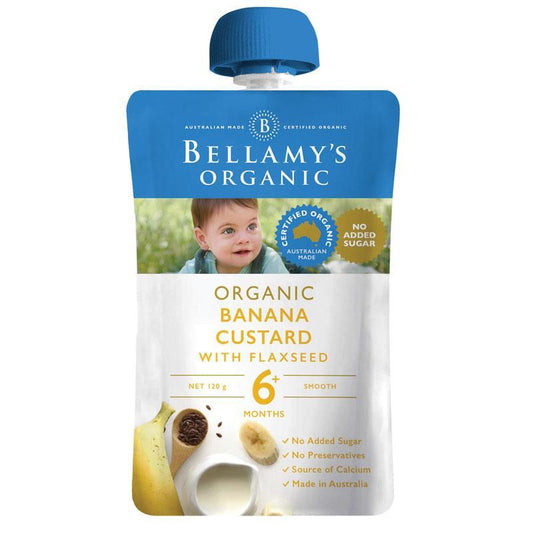 Bellamy's Organic Banana Custard with Flaxseed 120g