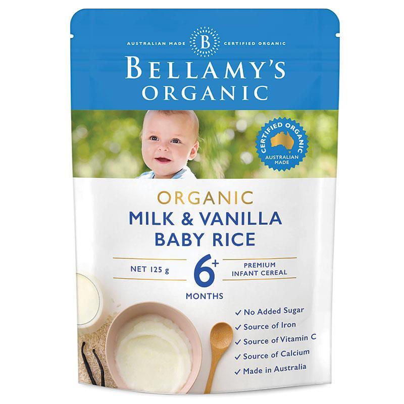 Bellamy's Organic Milk & Vanilla Baby Rice Cereal 125g