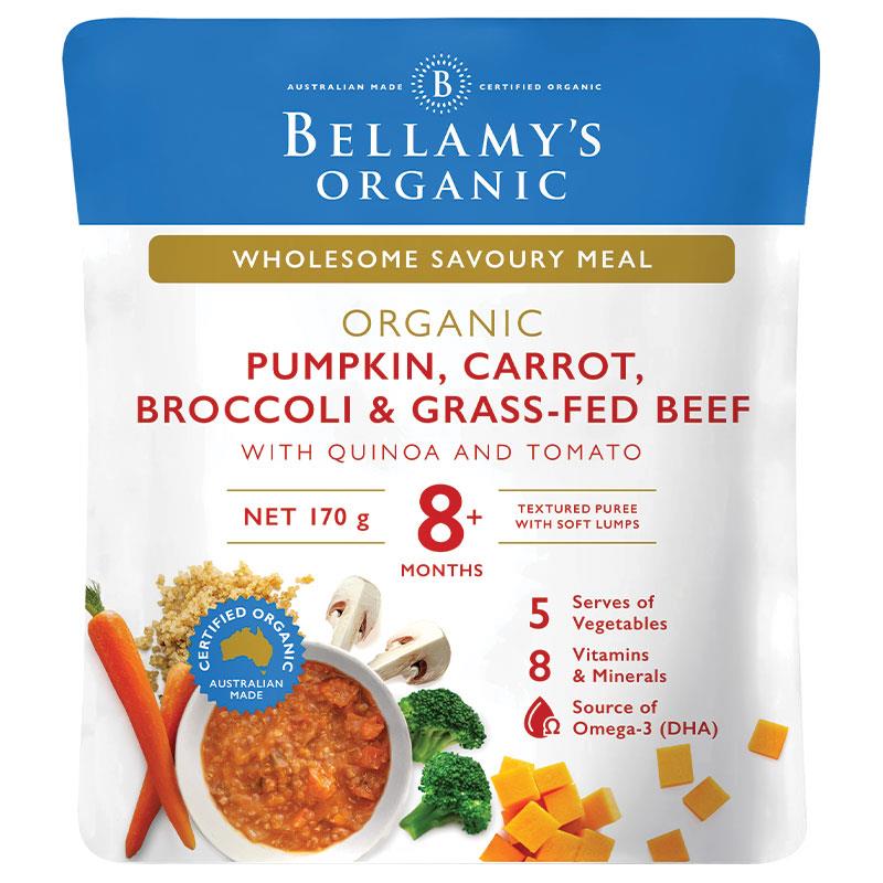 Bellamys Organic Pumpkin Carrot Broccoli & Grassfed Beef 170g