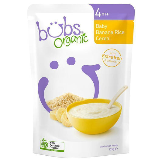 Bubs Organic Baby Banana Rice Cereal 125g