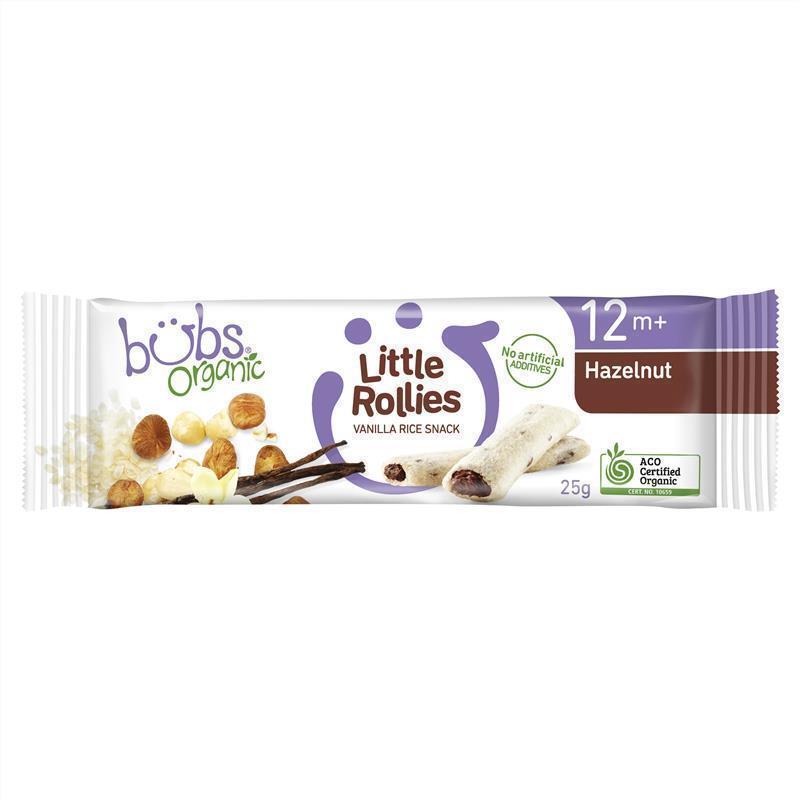 Bubs Organic Little Rollies Hazelnut 12 Months+ 25g