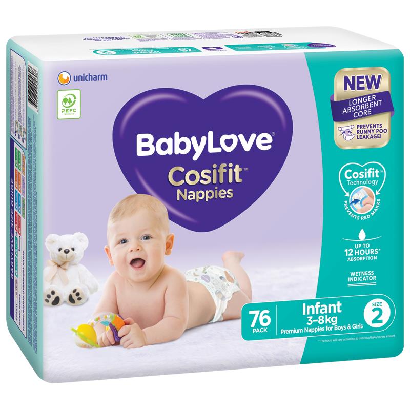 BabyLove Cosifit Jumbo Nappies Infant 76 Count