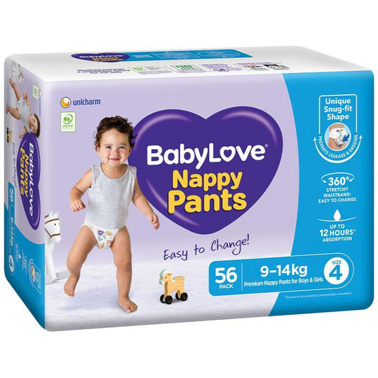 BabyLove Nappy Pants Jumbo Size 4 Toddler 56 Count