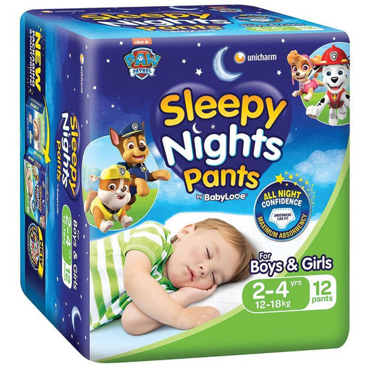 Babylove Sleepy Nights 2-4 Years Overnight Pants 12 Count