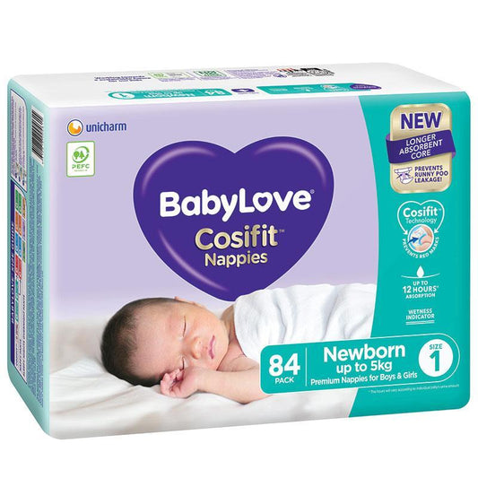 BabyLove Cosifit Jumbo Nappies Newborn 84 Count