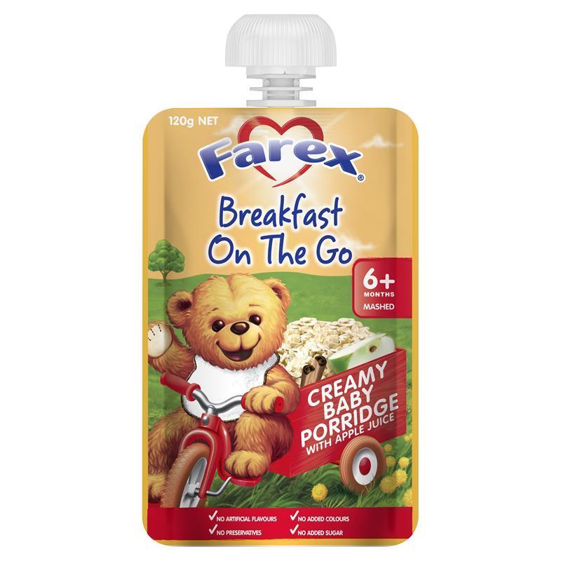 Farex Breakfast On The Go Baby Porridge 6 months+ 120g Pouch