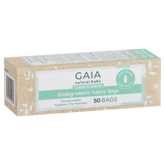 Gaia Natural Baby Biodegradable Nappy Bags 50 Pack