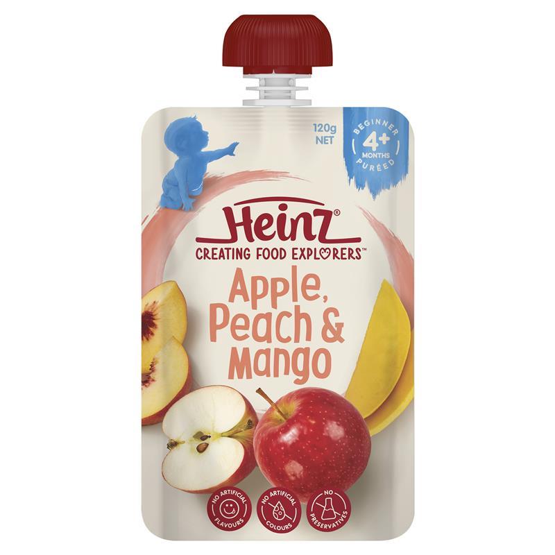 Heinz Apple Peach & Mango Pouch 120g 4m+