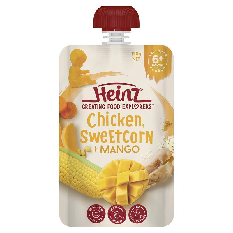 Heinz Chicken Sweetcorn & Mango Pouch 120g 6m+