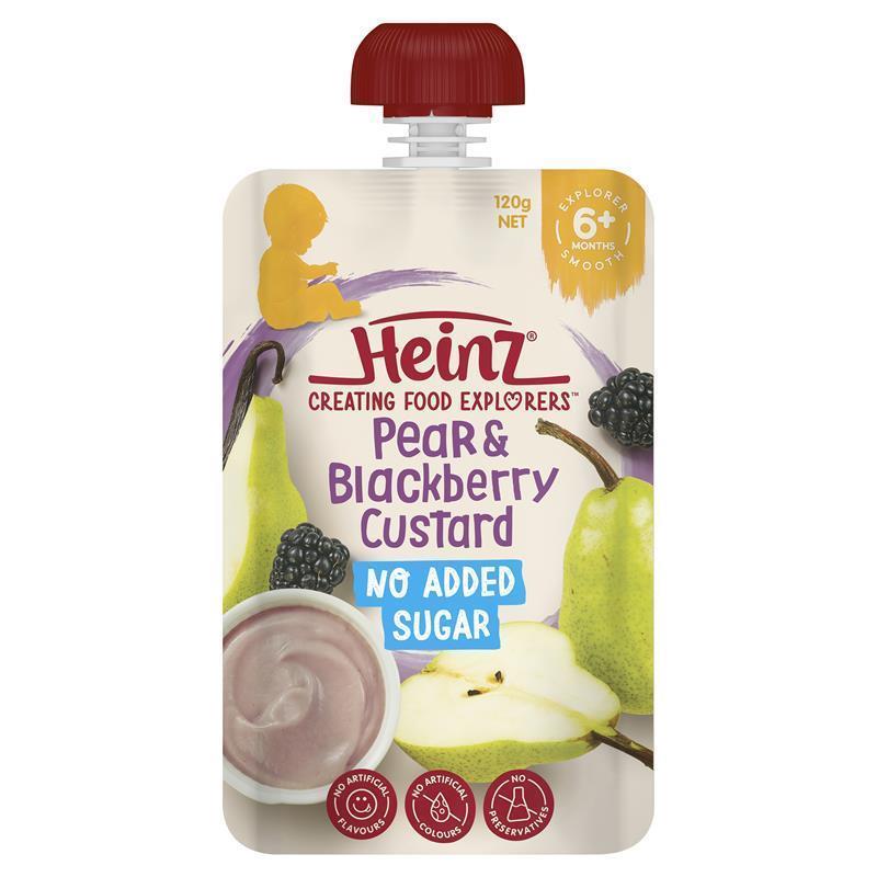 Heinz No Added Sugar Pear & Blackberry Custard 120g