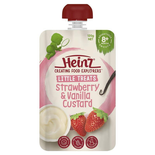 Heinz Strawberry & Vanilla Custard Pouch 120g