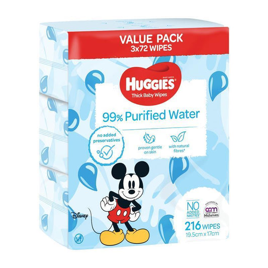 Huggies 99% Water Bulk 72X3 Pack