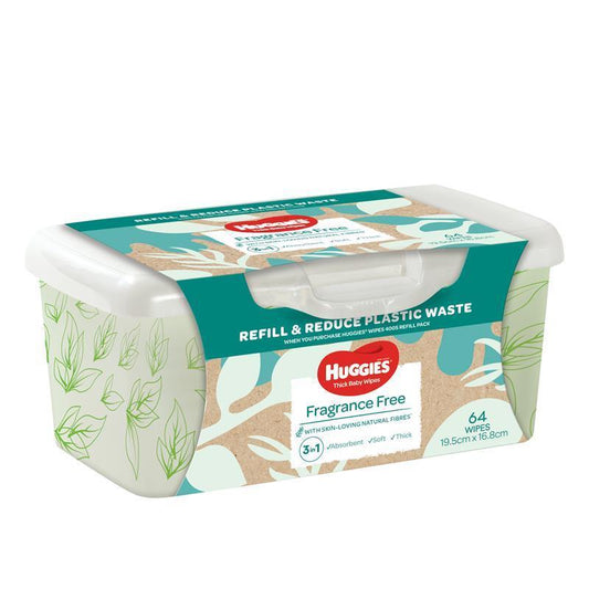 Huggies Baby Wipes Fragrance Free 64 Pack Tub