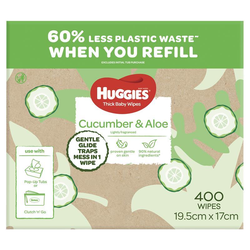 Huggies Cucumber & Aloe Wipes 400 Pack