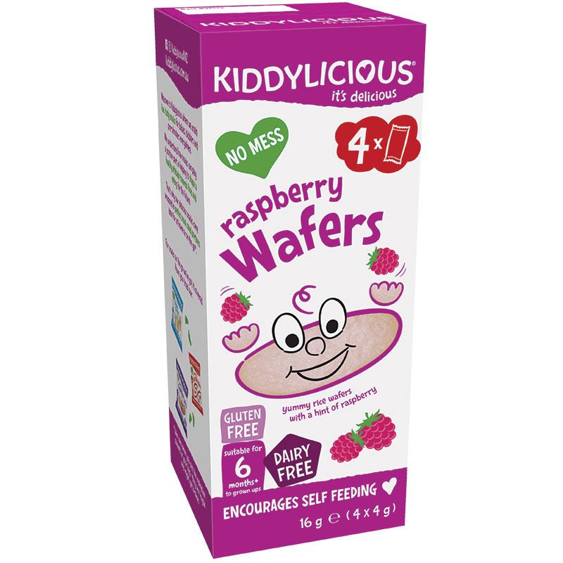 Kiddylicious Wafers Raspberry 4 X 4g Pack