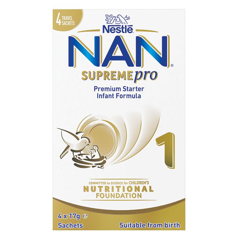 NAN SUPREMEpro 1 Suitable From Birth Premium Starter Infant Formula Powder Sachets 4x17g