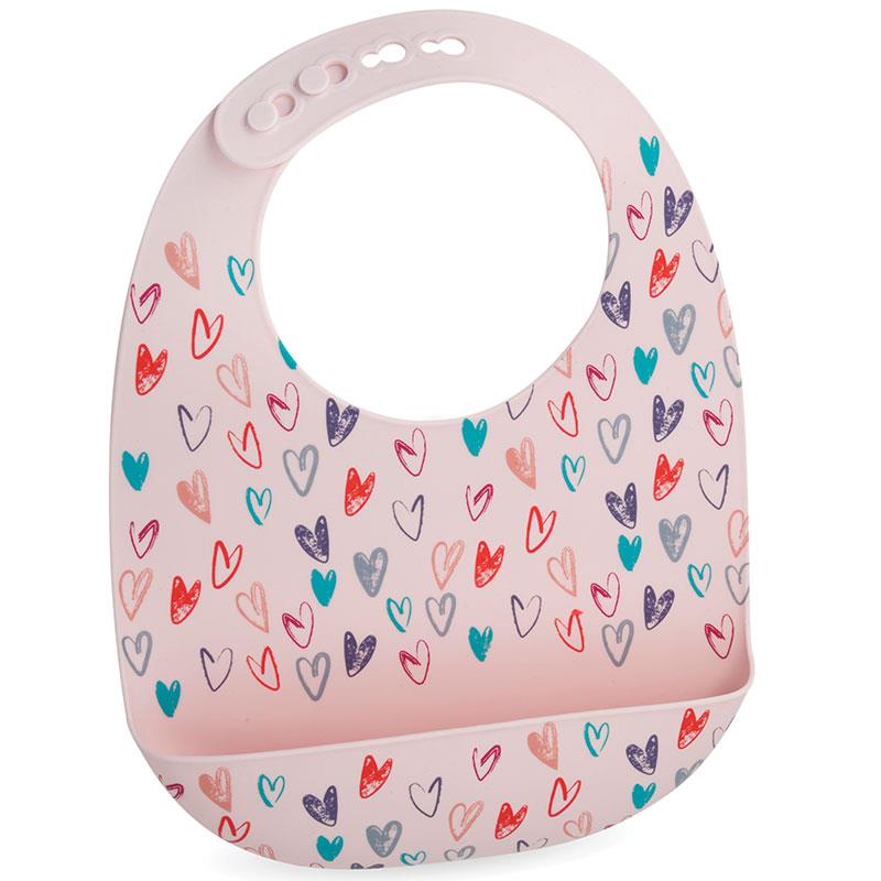 Nuby Printed Silicone Bib Girl