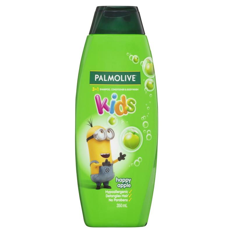 Palmolive Kids 3 in 1 Hypoallergenic Shampoo, Conditioner & Bodywash Happy Apple 350mL