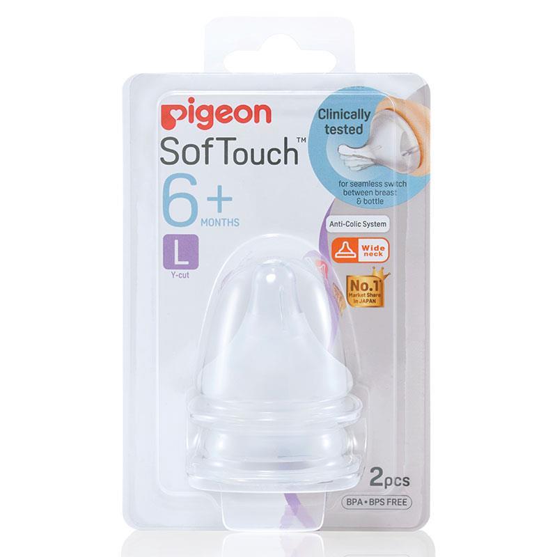 Pigeon SofTouch Peristaltic Plus Teat L 2 Pack