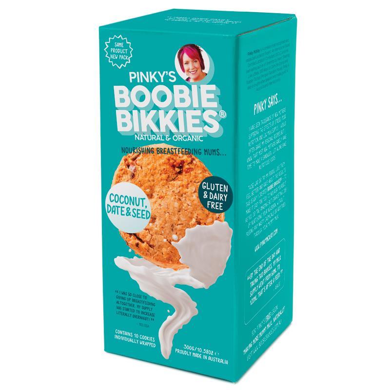 Pinky's Boobie Bikkies Gluten & Dairy Free Coconut Date & Seed Flavour 10 Pack