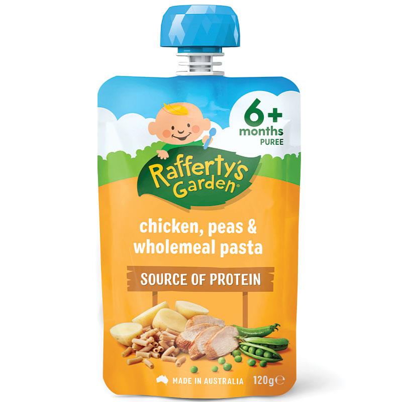 Raffertys Garden 6+ Months Chicken Peas & Wholemeal Pasta 120g