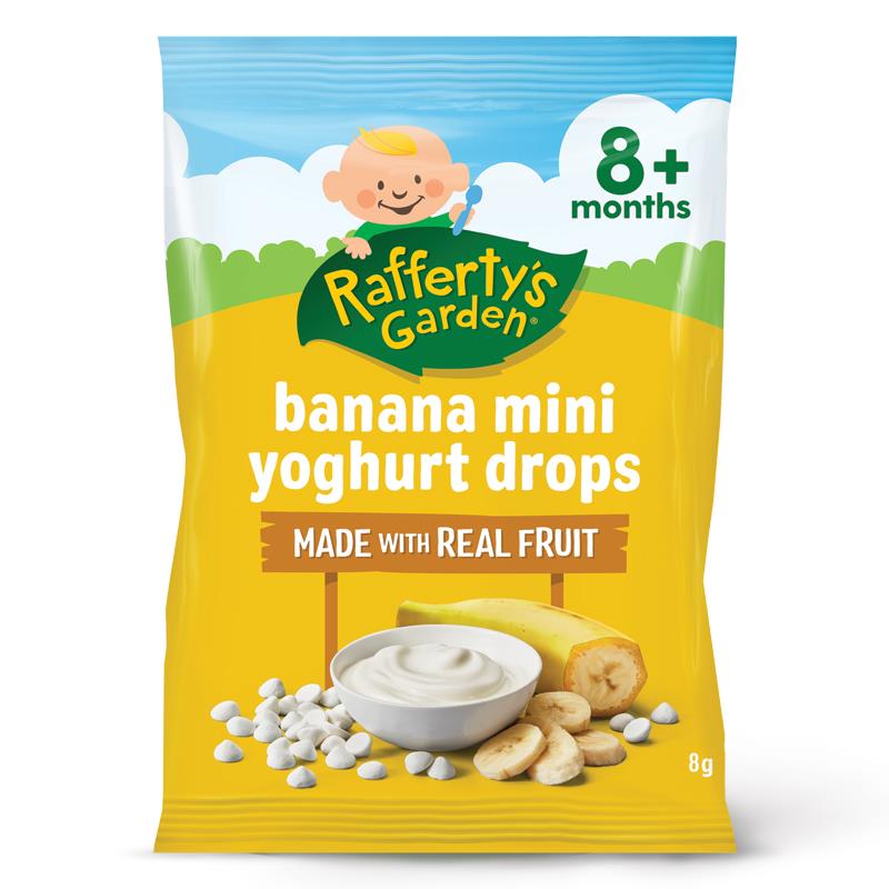 Raffertys Garden Banana Mini Yoghurt Drops 8g