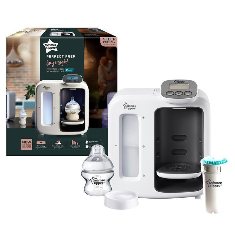 Tommee Tippee Perfect Prep Day & Night, Baby Bottle Maker Machine with Digital Display and Adjustable Volume, White