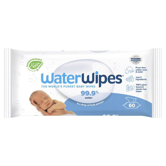 WaterWipes Biodegradable Baby Wipes 60 Pack