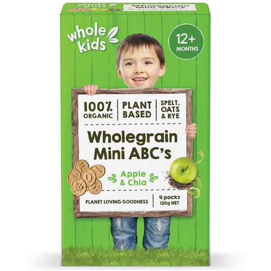 Whole Kids Organic Mini Biscuits Apple & Chia 120g 4 Pack