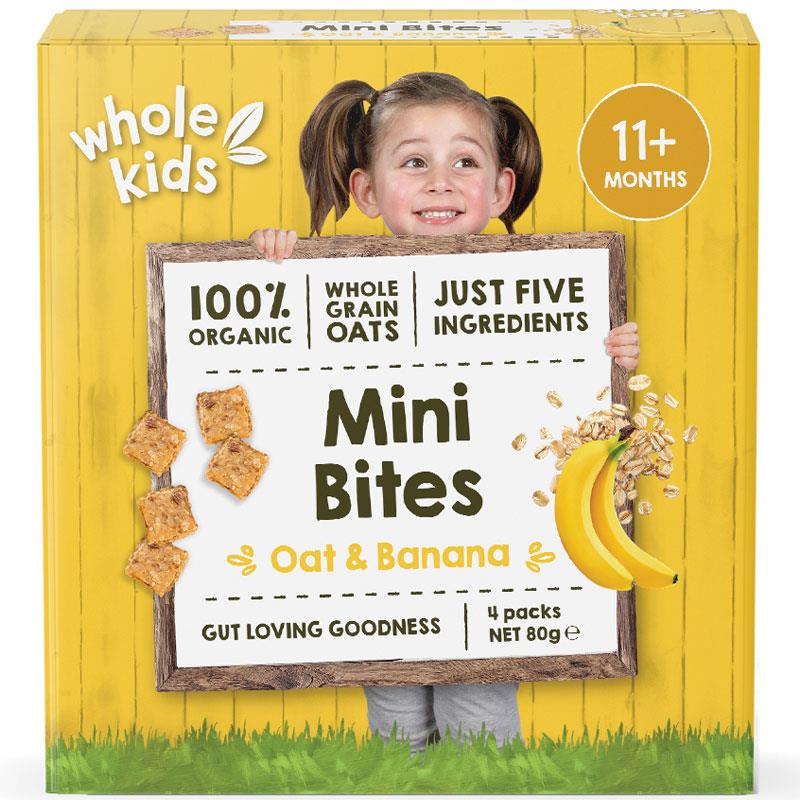 Whole Kids Organic Mini Bites Oat and Banana 4 Pack 80g