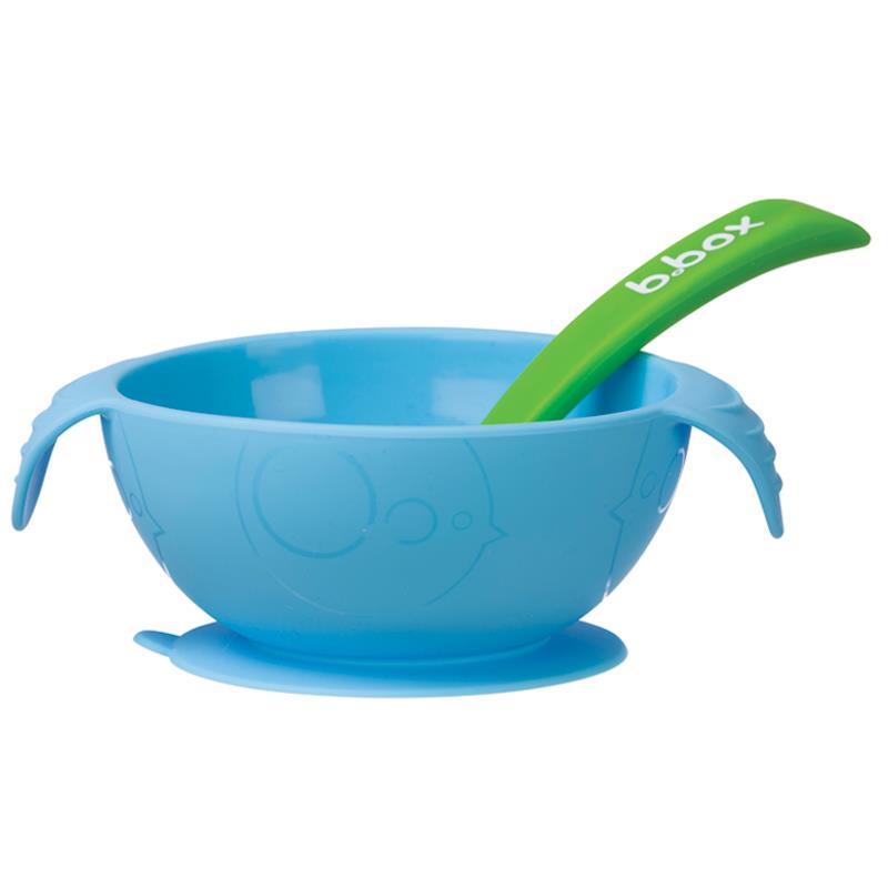 b.box Silicone Bowl & Spoon Ocean Breeze